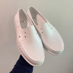 Native Howard Sugarlite Mens White Perforated EVA Slip On Boat Shoes Size M11